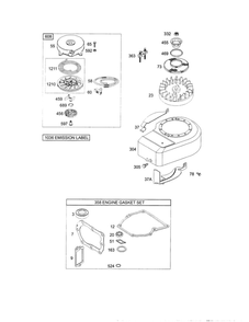 Starter/Flywheel Diagram and Parts List for 9G902-0145-D1  Briggs and Stratton Engine